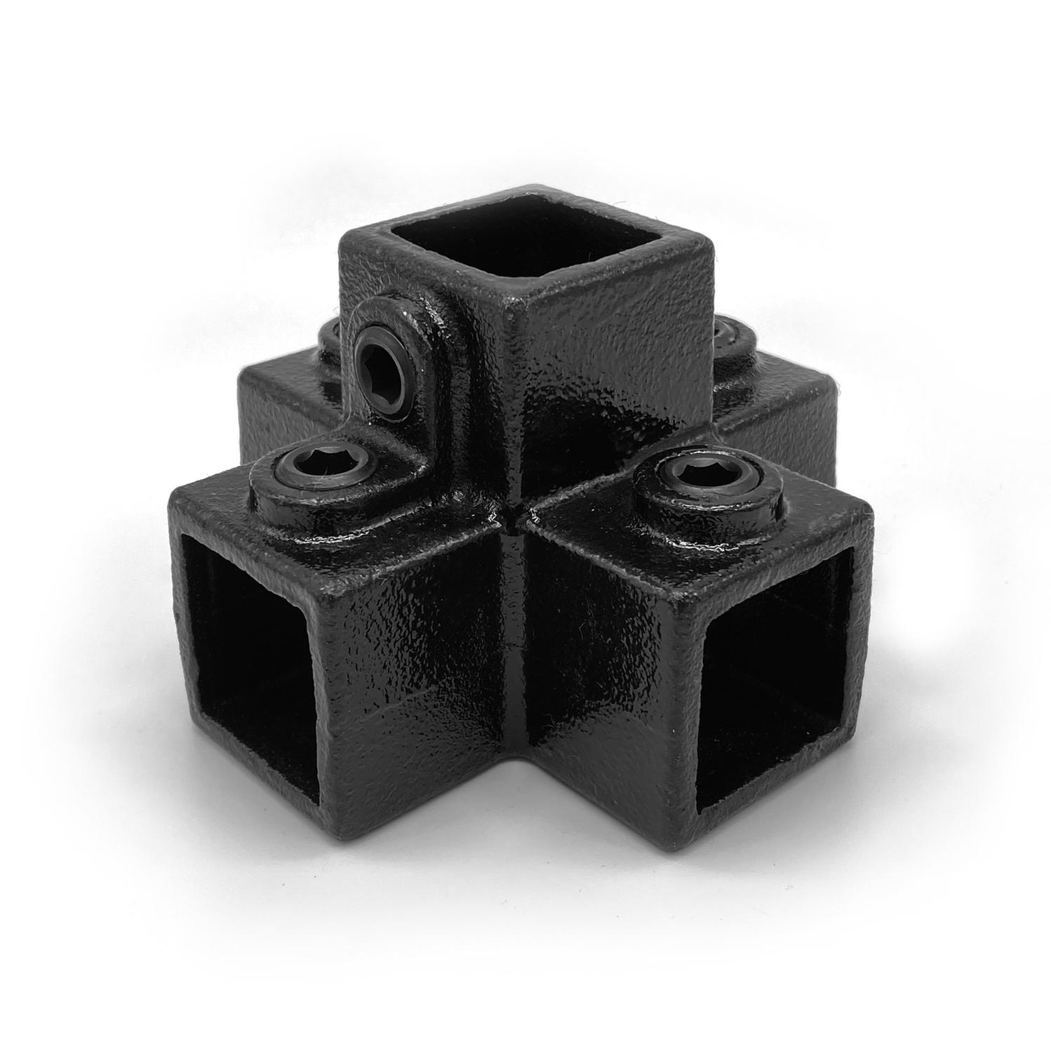 Doos 4-weg kruisstuk - zwart - vierkant - 25 mm (40 stuks)